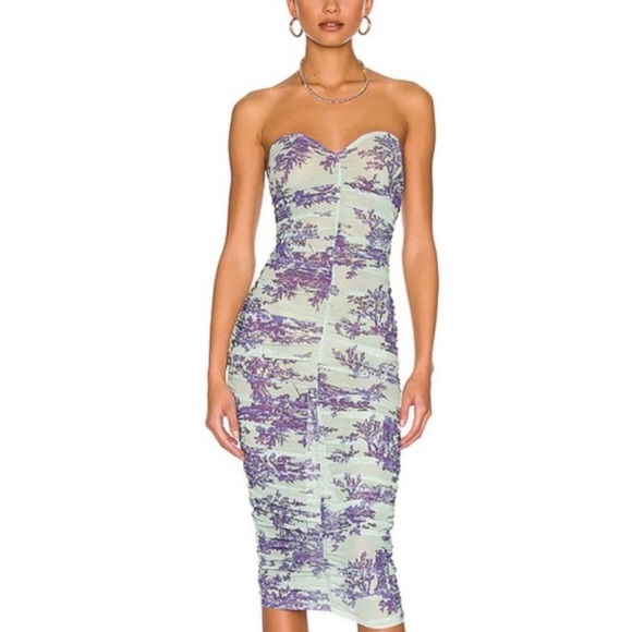 Miaou Purple and White Midi Dress - Picture 2 of 8